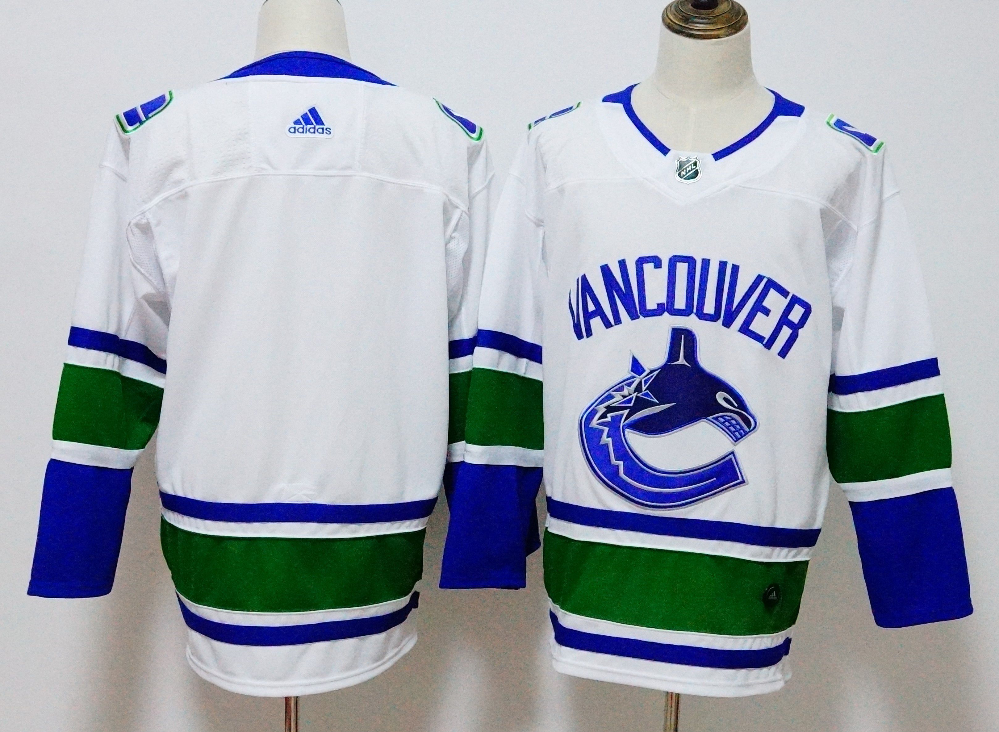 Men Vancouver Canucks Blank White Hockey Stitched Adidas NHL Jerseys